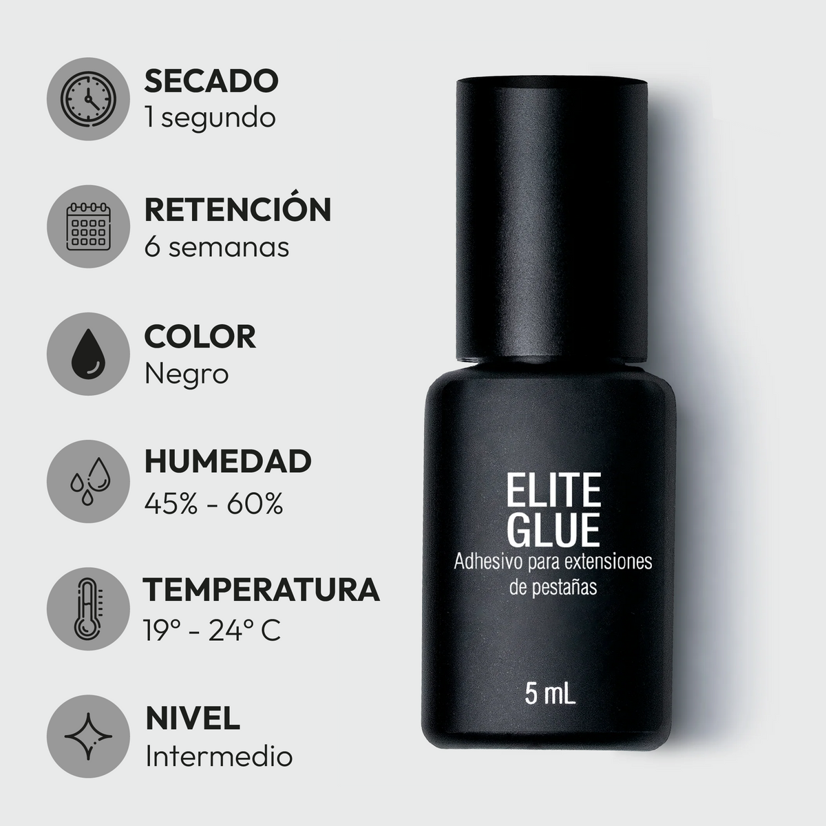 Elite Glue – 1 seg. | Hasta 6 Semanas | Negro