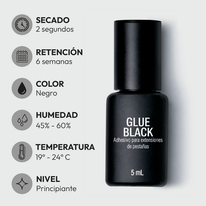 Glue Black – 2 seg. | Hasta 6 Semanas | Negro