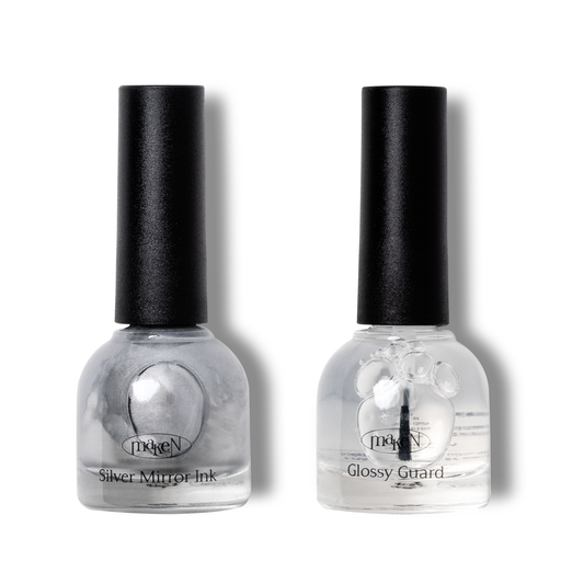 Silver Mirror Ink Gel + Glossy Guard Set - MakeN