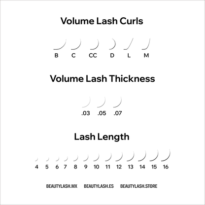 Color Lashes Mixed (16 rows)